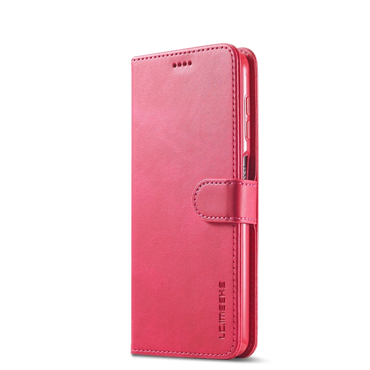 For Samsung Galaxy A22 4G LC.IMEEKE Calf Texture Horizontal Flip Leather Case with Holder & Card Slots & Wallet(Red) - Galaxy Phone Cases by LC.IMEEKE | Online Shopping UK | buy2fix