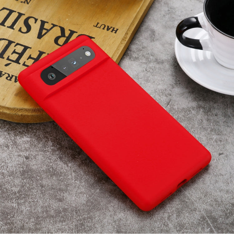 For Google Pixel 6 Pure Color Liquid Silicone Shockproof Full Coverage Case(Red) - Google Cases by buy2fix | Online Shopping UK | buy2fix