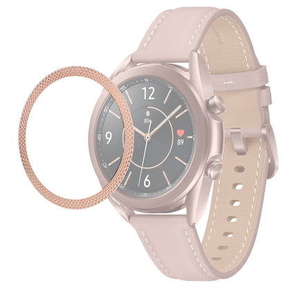 For Samsung Galaxy Watch 3 45mm Smart Watch Rhombus Texture Bezel Ring(Rose Gold) - Watch Cases by ENKAY | Online Shopping UK | buy2fix