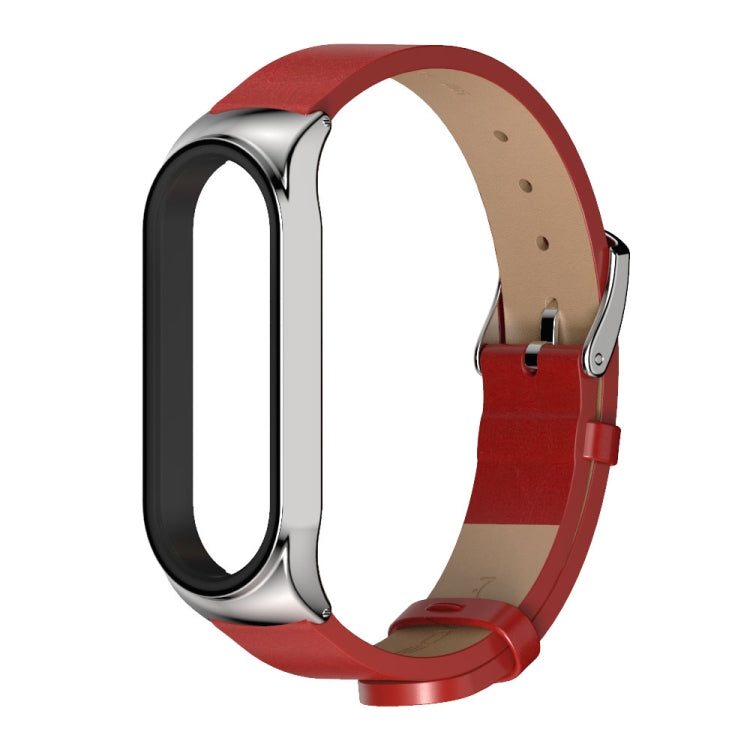 For Xiaomi Mi Band 6 / 5 / 4 / 3 Mijobs CS Microfiber Leather Watch Band(Red + Silver) - Watch Bands by MIJOBS | Online Shopping UK | buy2fix