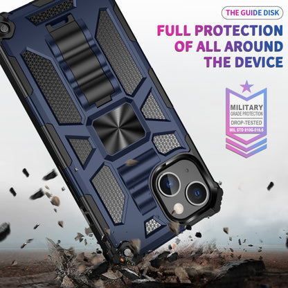 For iPhone 13 Armor Shockproof TPU + PC Magnetic Protective Case with Holder(Gold) - iPhone 13 Cases by buy2fix | Online Shopping UK | buy2fix