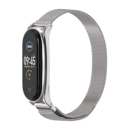 For Xiaomi Mi Band 6 / 5 / 4 / 3 Mijobs Milan Magnetic Plus Stainless Steel Watch Band(Silver) - Watch Bands by MIJOBS | Online Shopping UK | buy2fix