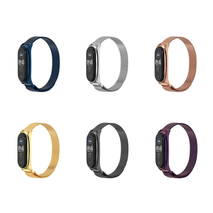 For Xiaomi Mi Band 6 / 5 / 4 / 3 Mijobs Milan Magnetic Plus Stainless Steel Watch Band(Silver) - Watch Bands by MIJOBS | Online Shopping UK | buy2fix