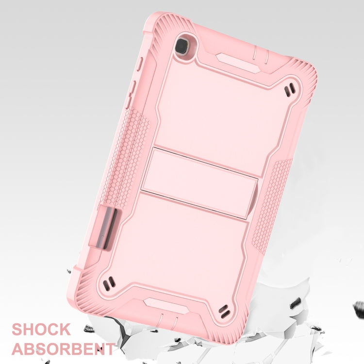 For Samsung Galaxy Tab S6 Lite Silicone + PC Shockproof Protective Case with Holder(Rose Gold) - Tab S6 Lite P610 / P615 by buy2fix | Online Shopping UK | buy2fix