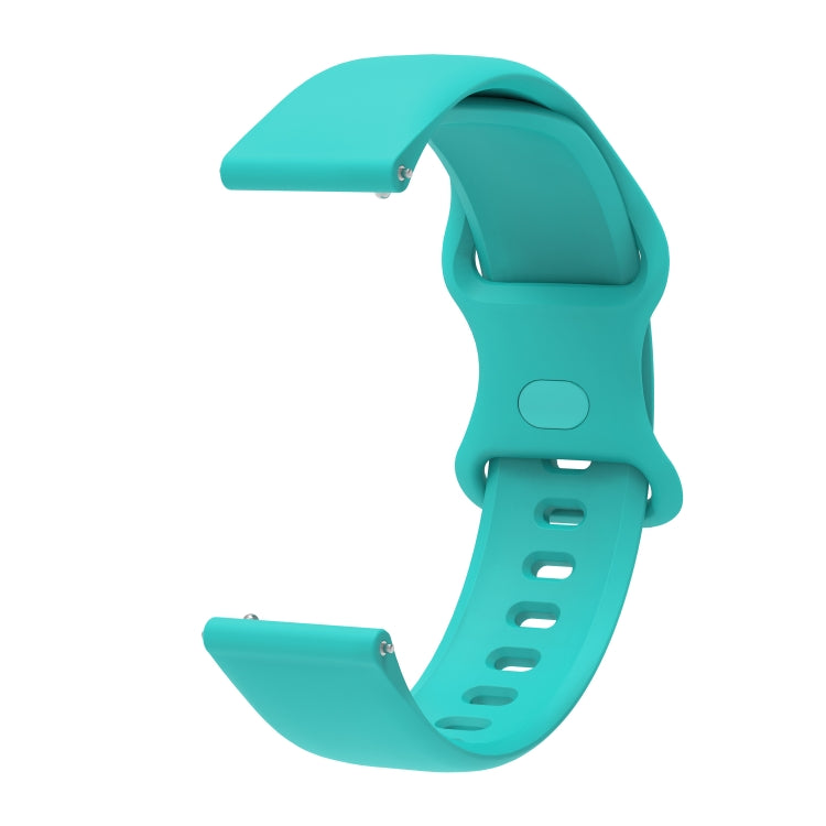 20mm For Amazfit GTS 2e Butterfly Buckle Silicone Watch Band(Mint Green) - Watch Bands by buy2fix | Online Shopping UK | buy2fix