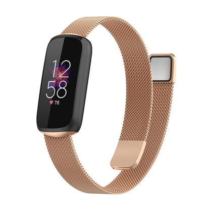 For Fitbit Luxe Special Edition Milanese Metal Magnetic Watch Band(Rose Gold) - Watch Bands by buy2fix | Online Shopping UK | buy2fix