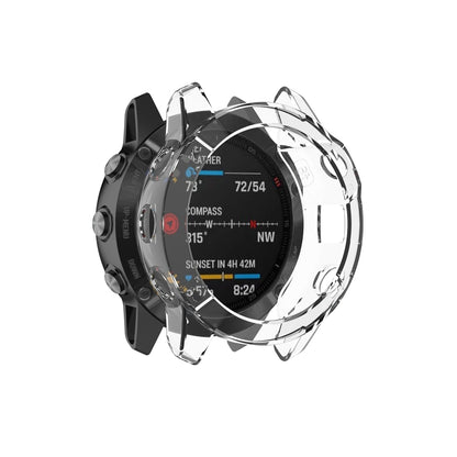 For Garmin Fenix 6 / 6 Pro Smart Watch Half Coverage TPU Protective Case(Transparent) - Watch Cases by buy2fix | Online Shopping UK | buy2fix