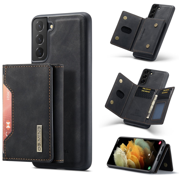 For Samsung Galaxy S21 DG.MING M2 Series 3-Fold Multi Card Bag Back Cover Shockproof Case with Wallet & Holder Function(Black) - Galaxy Phone Cases by DG.MING | Online Shopping UK | buy2fix