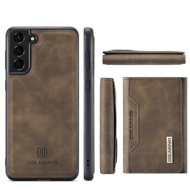 For Samsung Galaxy S21 FE DG.MING M2 Series 3-Fold Multi Card Bag Back Cover Shockproof Case with Wallet & Holder Function(Coffee) - Galaxy Phone Cases by DG.MING | Online Shopping UK | buy2fix