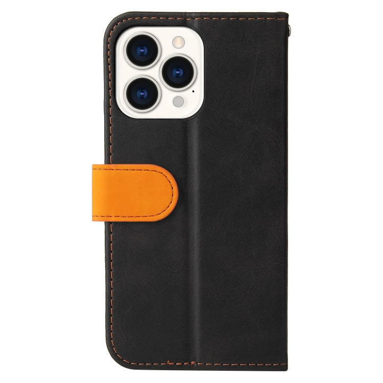 For iPhone 13 Pro Max Business Stitching-Color Horizontal Flip PU Leather Case with Holder & Card Slots & Photo Frame  (Orange) - iPhone 13 Pro Max Cases by buy2fix | Online Shopping UK | buy2fix