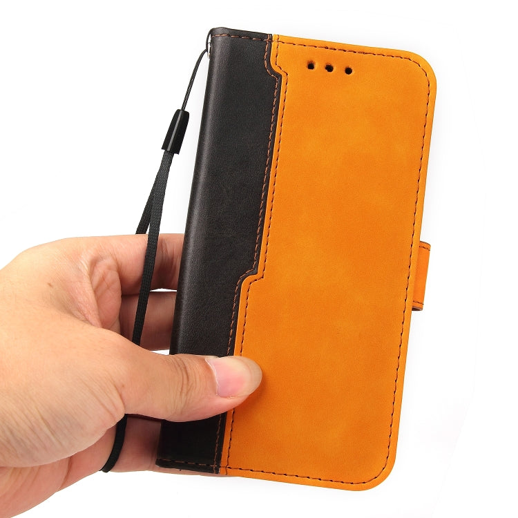 For vivo V21 4G / 5G Business Stitching-Color Horizontal Flip PU Leather Case with Holder & Card Slots & Photo Frame(Orange) - vivo Cases by buy2fix | Online Shopping UK | buy2fix