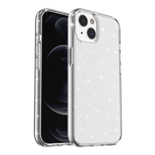 For iPhone 13 Shockproof Terminator Style Glitter Powder Protective Case(White) - iPhone 13 Cases by buy2fix | Online Shopping UK | buy2fix