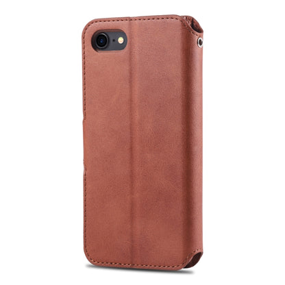 For iPhone 7 / 8 AZNS Calf Texture Magnetic Horizontal Flip PU Leather Case with Holder & Card Slots & Photo Frame(Brown) - iPhone SE 2022 / 2020 / 8 / 7 Cases by AZNS | Online Shopping UK | buy2fix