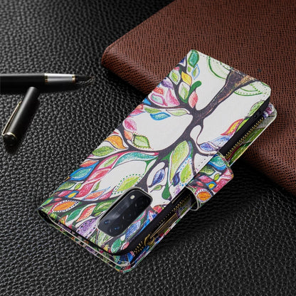 For OPPO A74 5G/A93 5G/A54 5G Colored Drawing Pattern Zipper Horizontal Flip Leather Case with Holder & Card Slots & Wallet(Big Tree) - OPPO & vivo Accessories by buy2fix | Online Shopping UK | buy2fix