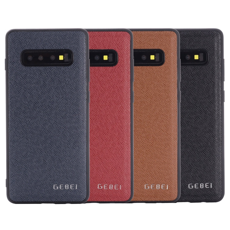 For Galaxy S10+ GEBEI Full-coverage Shockproof Leather Protective Case(Red) - Galaxy Phone Cases by GEBEI | Online Shopping UK | buy2fix