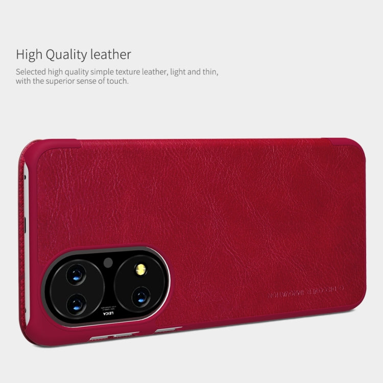 For Huawei P50 NILLKIN QIN Series Crazy Horse Texture Horizontal Flip Leather Case with Card Slot(Red) - Huawei Cases by NILLKIN | Online Shopping UK | buy2fix