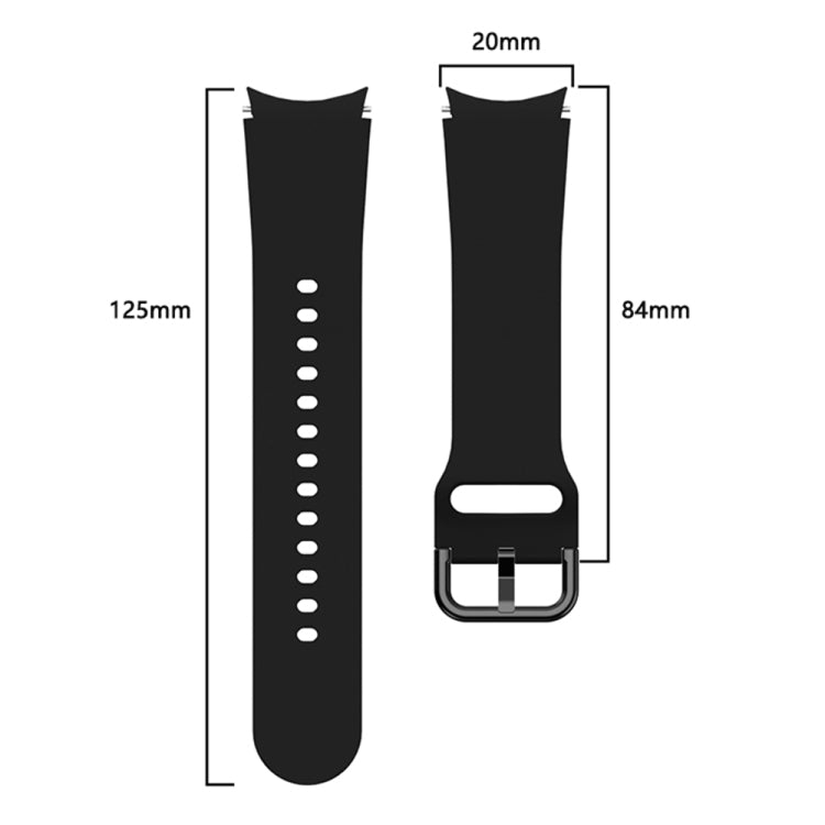 For Samsung Galaxy Watch4 Classic 42mm Universal Silicone Colorful Buckle Watch Band(Black) - Smart Wear by buy2fix | Online Shopping UK | buy2fix