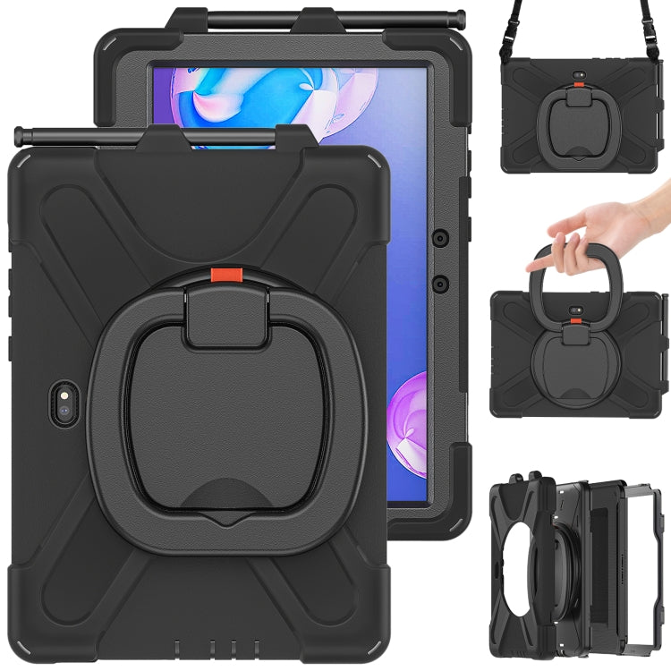 For Samsung Galaxy Tab Active Pro Silicone + PC Protective Case with Holder & Shoulder Strap(Black) - Other Galaxy Tab PC by buy2fix | Online Shopping UK | buy2fix