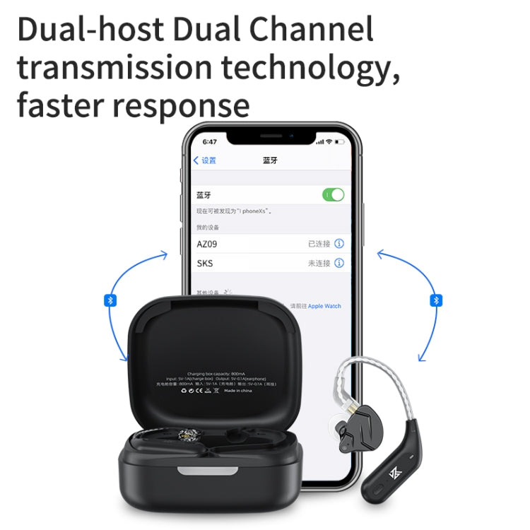 KZ AZ09 Bluetooth Earphone Ear Hook 5.2 Wireless Bluetooth Module Upgrade Cable, Style:B - Earphone Adapter by KZ | Online Shopping UK | buy2fix