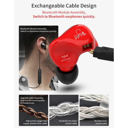 KZ ZS4 Ring Iron Hybrid Drive In-ear Wired Earphone, Mic Version(Red) - In Ear Wired Earphone by KZ | Online Shopping UK | buy2fix