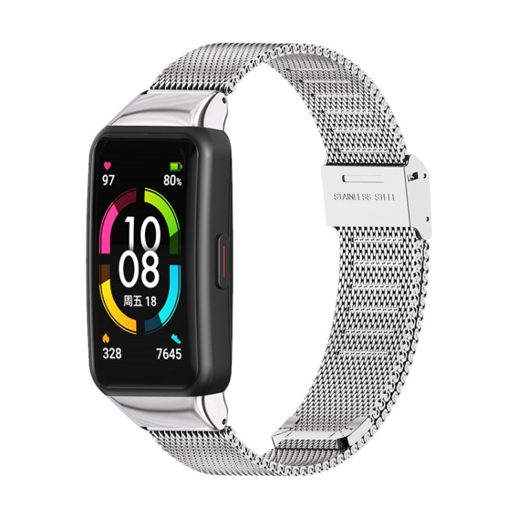 For Huawei Band 6 / Honor Band 6 / 7 MIJOBS Milan Stainless Steel Watch Band(Silver) - Watch Bands by MIJOBS | Online Shopping UK | buy2fix