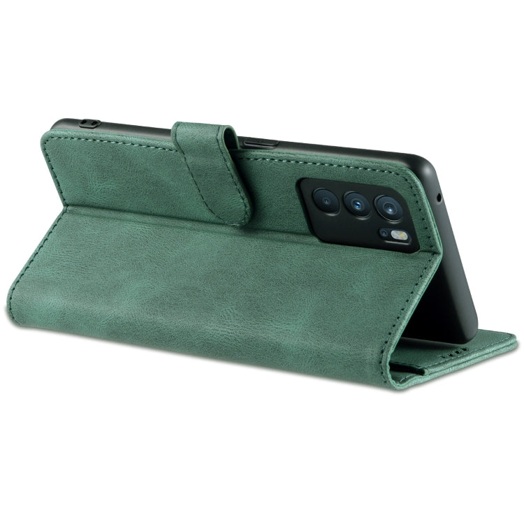 For OPPO Reno6 5G AZNS Dream II Skin Feel PU+TPU Horizontal Flip Leather Case with Holder & Card Slots & Wallet(Green) - OPPO Cases by AZNS | Online Shopping UK | buy2fix