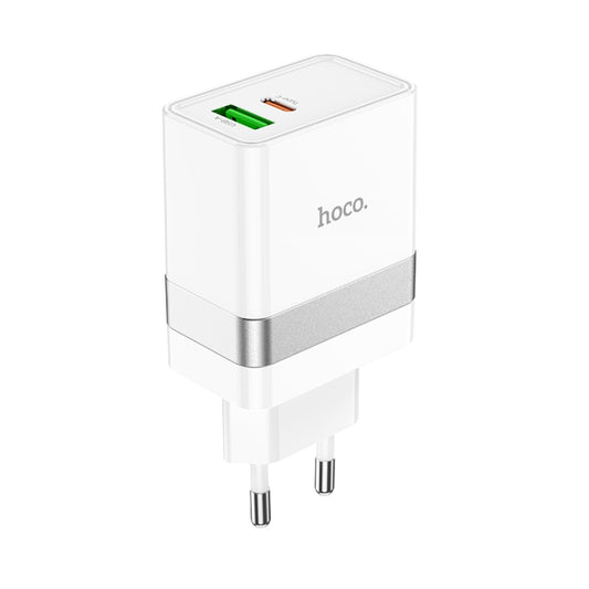 hoco N21 PD 30W Type-C / USB-C + QC 3.0 USB Mini Fast Charger, EU Plug(White) - Apple Accessories by hoco | Online Shopping UK | buy2fix