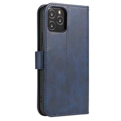 For iPhone 12 Pro Max Calf Texture Buckle Horizontal Flip Leather Case with Holder & Card Slots & Wallet(Blue) - Apple Accessories by buy2fix | Online Shopping UK | buy2fix