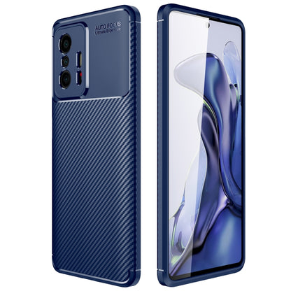 For Xiaomi Mi 11T / 11T Pro Carbon Fiber Texture Shockproof TPU Case(Blue) - Xiaomi Cases by buy2fix | Online Shopping UK | buy2fix