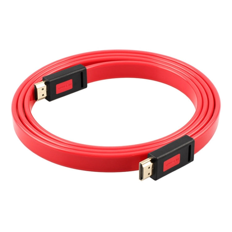 ULT-unite 4K Ultra HD Gold-plated HDMI to HDMI Flat Cable, Cable Length:3m(Transparent Red) - Cable by ult-unite | Online Shopping UK | buy2fix