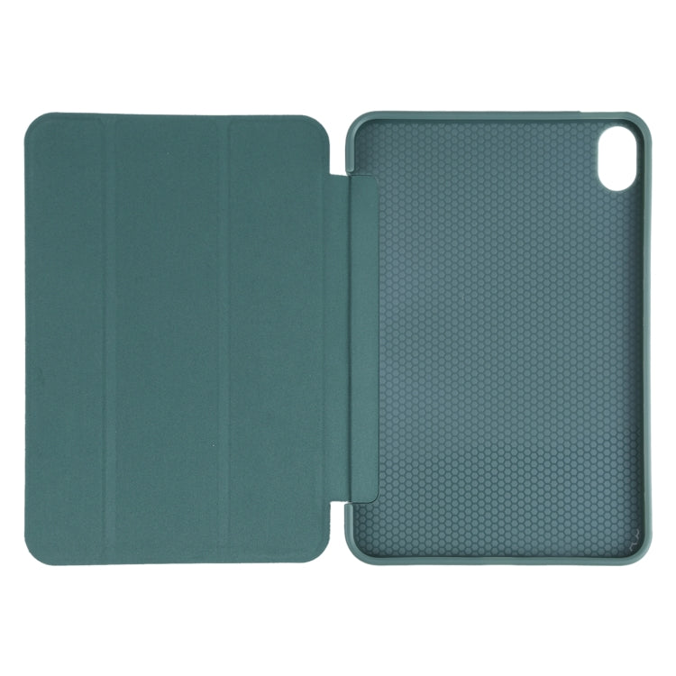 For iPad mini 2024 / mini 6 GEBEI Shockproof Horizontal Flip Tablet Case with Three-folding Holder(Pine Needle Green) - iPad mini 6 Cases by GEBEI | Online Shopping UK | buy2fix