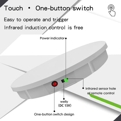 52cm Remote Control Electric Rotating Turntable Display Stand Video Shooting Props Turntable, Charging Power, Power Plug:UK Plug(White) - Camera Accessories by buy2fix | Online Shopping UK | buy2fix