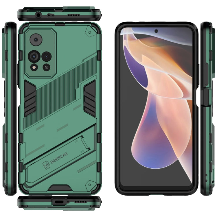 For Xiaomi Redmi Note 11 Pro / Note 11 Pro+ Punk Armor 2 in 1 PC + TPU Shockproof Phone Case with Invisible Holder(Green) - Xiaomi Accessories by buy2fix | Online Shopping UK | buy2fix