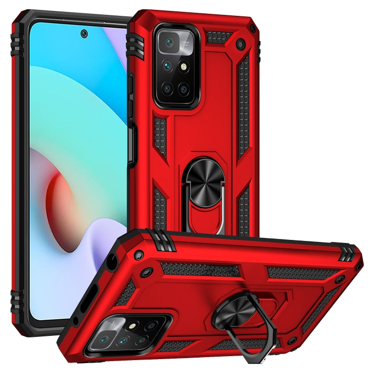 For Xiaomi Redmi 10 Shockproof TPU + PC Phone Case with 360 Degree Rotating Holder(Red) - Xiaomi Cases by buy2fix | Online Shopping UK | buy2fix