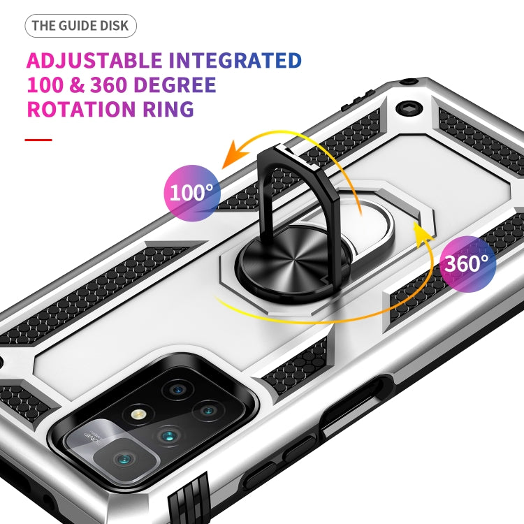 For Xiaomi Redmi 10 Shockproof TPU + PC Phone Case with 360 Degree Rotating Holder(Silver) - Xiaomi Cases by buy2fix | Online Shopping UK | buy2fix