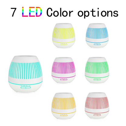 400ml Hollow-out LED Humidifier Wood Grain Air Purifier Aromatherapy Machine Automatic Alcohol Sprayer with Colorful LED Light, Plug Specification:EU Plug(White) - Home & Garden by buy2fix | Online Shopping UK | buy2fix