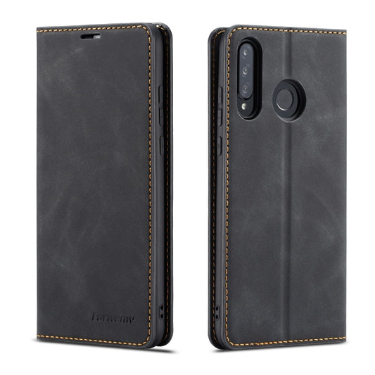 For Huawei P30 Lite Forwenw Dream Series Oil Edge Strong Magnetism Horizontal Flip Leather Case with Holder & Card Slots & Wallet & Photo Frame(Black) - Huawei Cases by Forwenw | Online Shopping UK | buy2fix