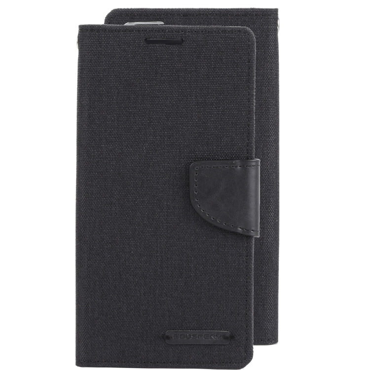 For Samsung Galaxy S22+ 5G GOOSPERY CANVAS DIARY Canvas Texture Leather Phone Case(Black) - Galaxy S22+ 5G Cases by GOOSPERY | Online Shopping UK | buy2fix