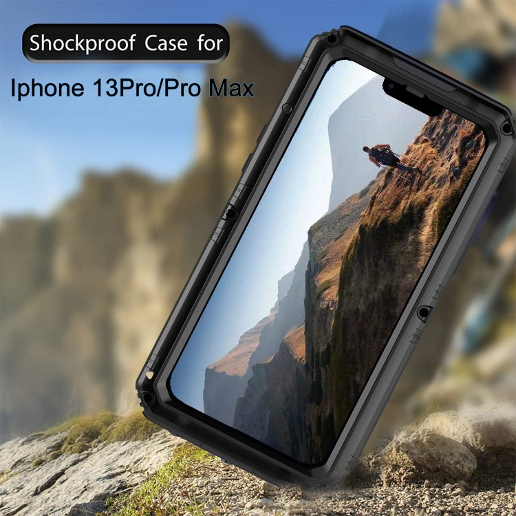 For iPhone 13 Pro Max Shockproof Waterproof Dustproof Metal + Silicone Phone Case with Screen Protector (Black) - iPhone 13 Pro Max Cases by buy2fix | Online Shopping UK | buy2fix