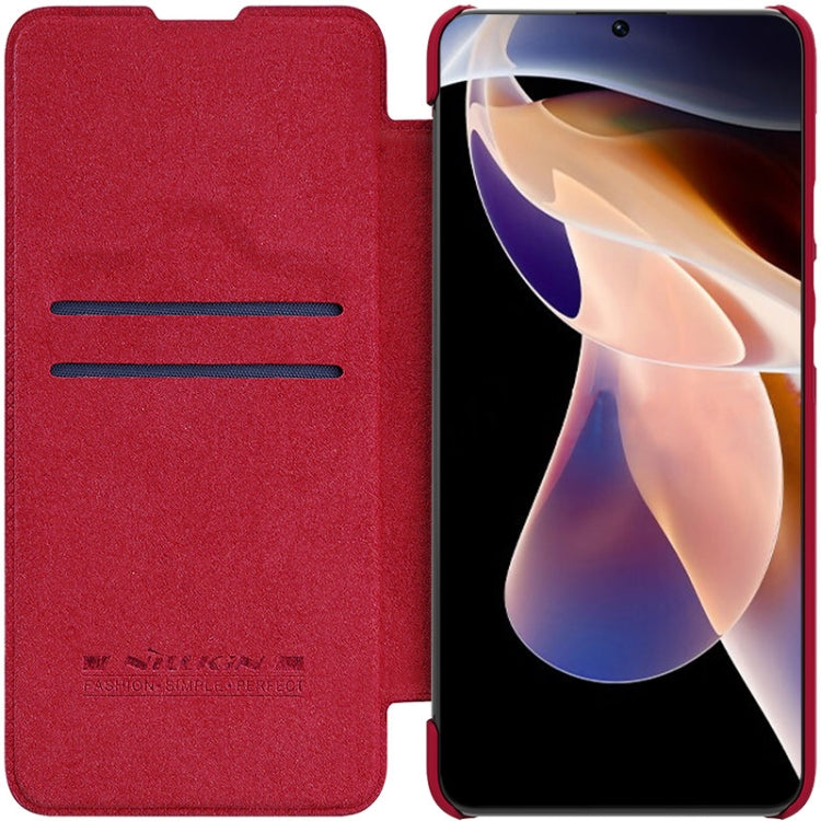 For Xiaomi Redmi Note 11 Pro China / 11 Pro+ Global / Mi 11i / 11i  5G NILLKIN QIN Series Crazy Horse Texture Leather Case(Red) - Xiaomi Cases by NILLKIN | Online Shopping UK | buy2fix