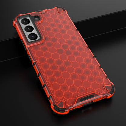 For Samsung Galaxy S22 5G Honeycomb PC + TPU Phone Case(Red) - Galaxy S22 5G Cases by buy2fix | Online Shopping UK | buy2fix