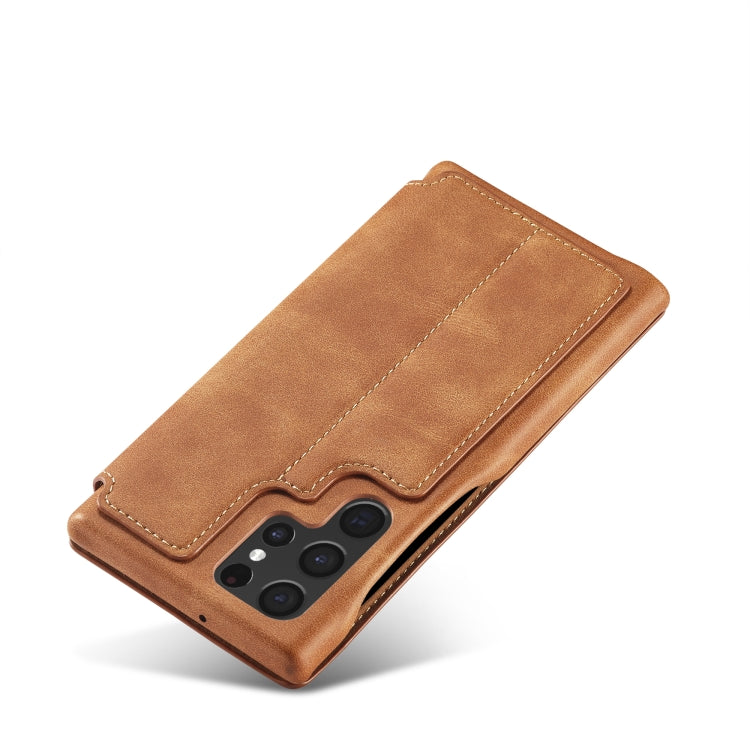 For Samsung Galaxy S22 Ultra 5G LC.IMEEKE Hon Ancient Series Horizontal Flip Leather Phone Case(Brown) - Galaxy S22 Ultra 5G Cases by LC.IMEEKE | Online Shopping UK | buy2fix