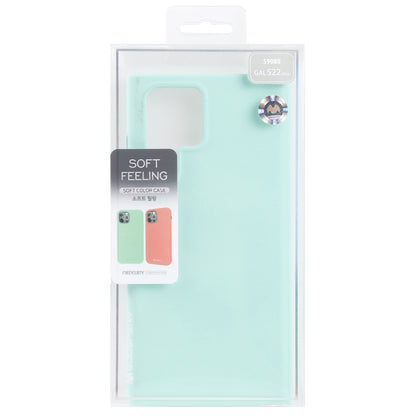 For Samsung Galaxy S22 Ultra 5G GOOSPERY SOFT FEELING Liquid TPU Soft Case(Mint Green) - Samsung Accessories by GOOSPERY | Online Shopping UK | buy2fix