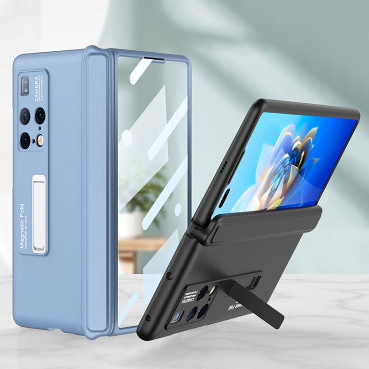 For Huawei Mate X2 GKK Ultra-thin Magnetic Hinge Flip Phone Case with Holder(Blue) - Huawei Cases by GKK | Online Shopping UK | buy2fix