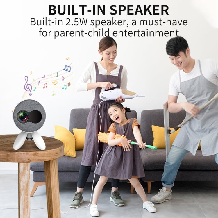 YG220 Same Screen Version Children Projector Mini LED Portable Home Speaker Projector, Plug Type:EU Plug(White) - Consumer Electronics by buy2fix | Online Shopping UK | buy2fix