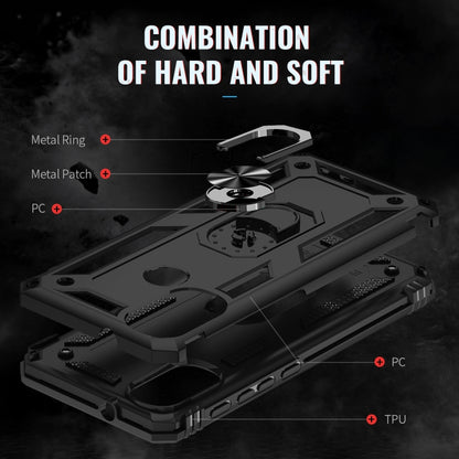 For Motorola Moto E20 / E30 / E40 Shockproof TPU + PC Holder Phone Case(Black) - Motorola Cases by buy2fix | Online Shopping UK | buy2fix