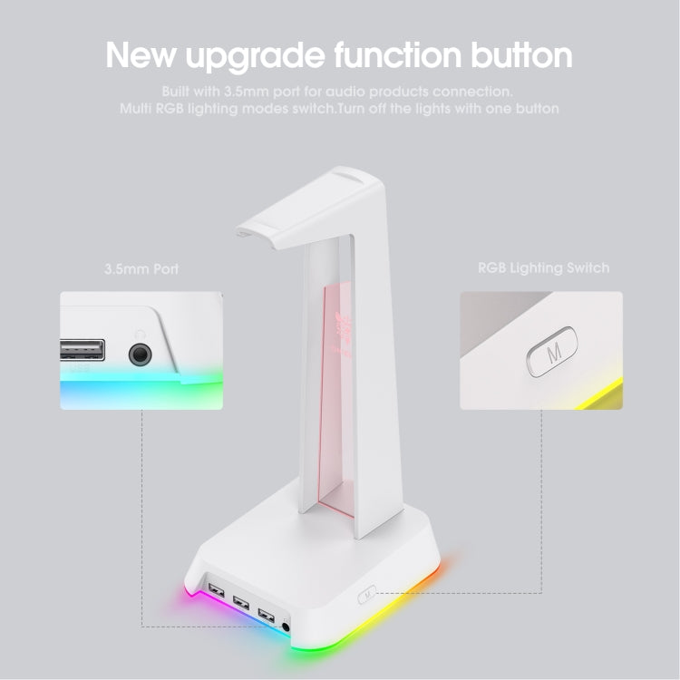 ONIKUMA ST-2 RGB Lighting Headset Holder Stand(White) - Headset Stand by ONIKUMA | Online Shopping UK | buy2fix