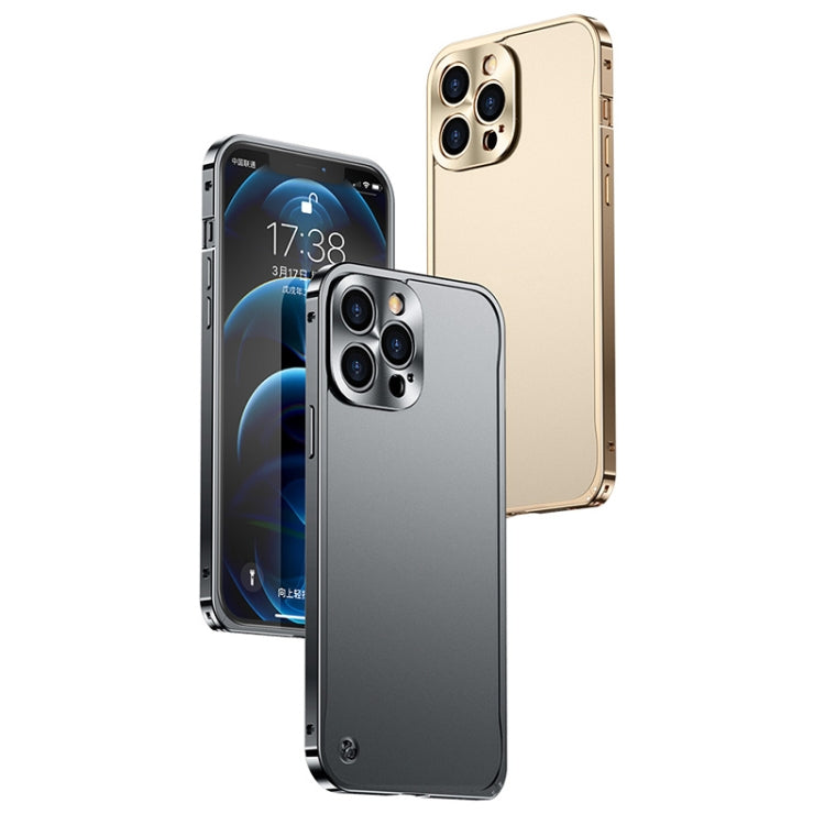 For iPhone 12 Pro Max Metal Frame Frosted Case(Gold) - iPhone 12 Pro Max Cases by buy2fix | Online Shopping UK | buy2fix