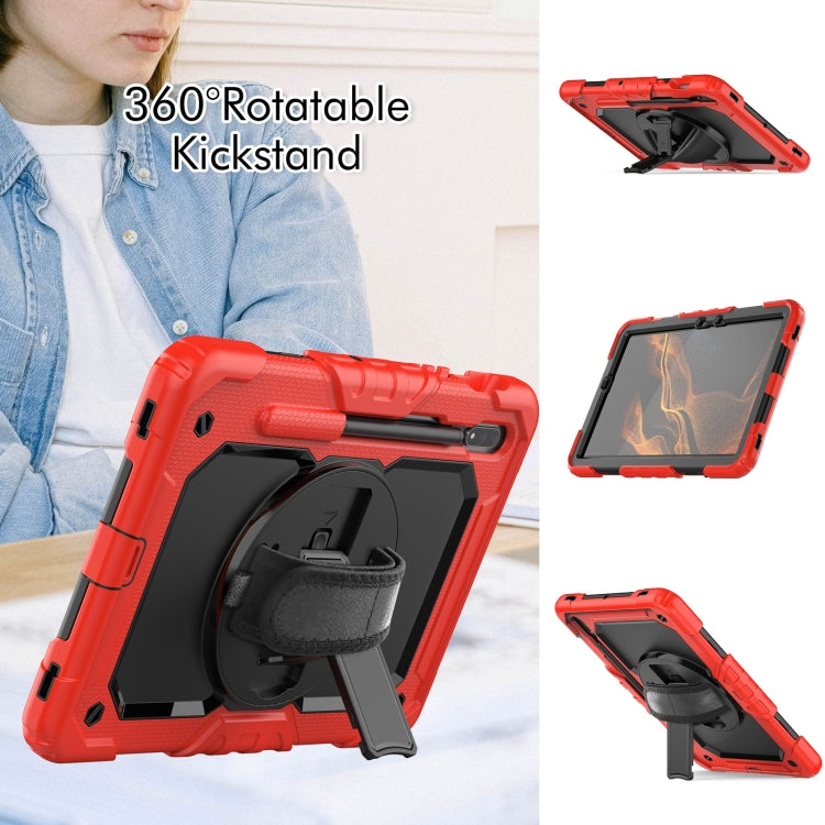 For Samsung Galaxy Tab S8 11 inch SM-X700 Silicone + PC Tablet Case(Red+Black) - Galaxy Tab S8 Cases by buy2fix | Online Shopping UK | buy2fix