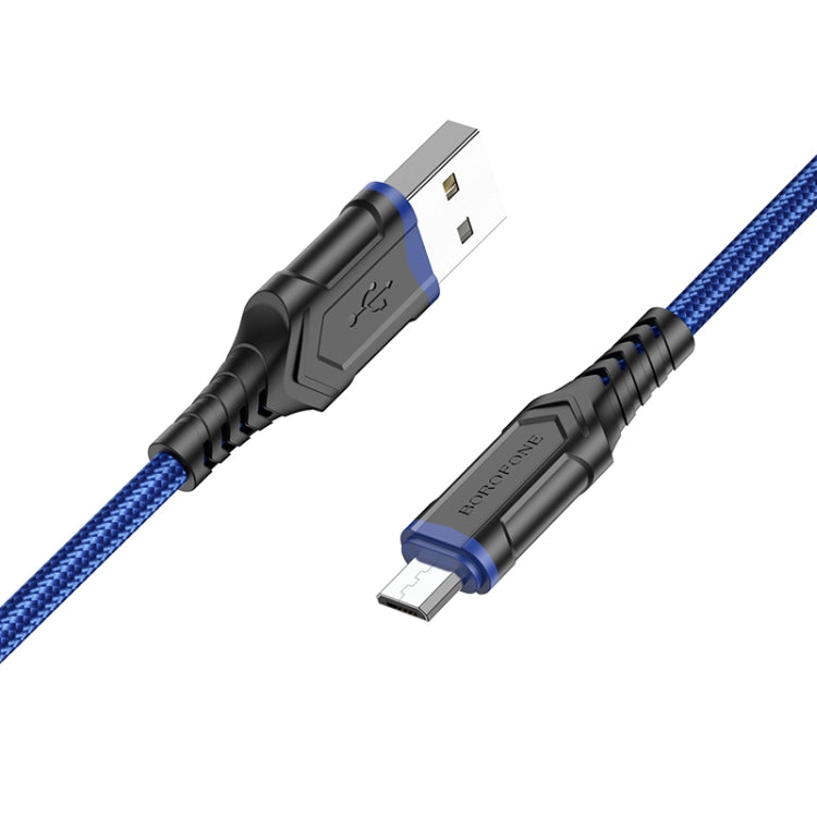 Borofone BX67 1m 2.4A USB to Micro USB Charging Sync Data Cable(Blue) -  by Borofone | Online Shopping UK | buy2fix